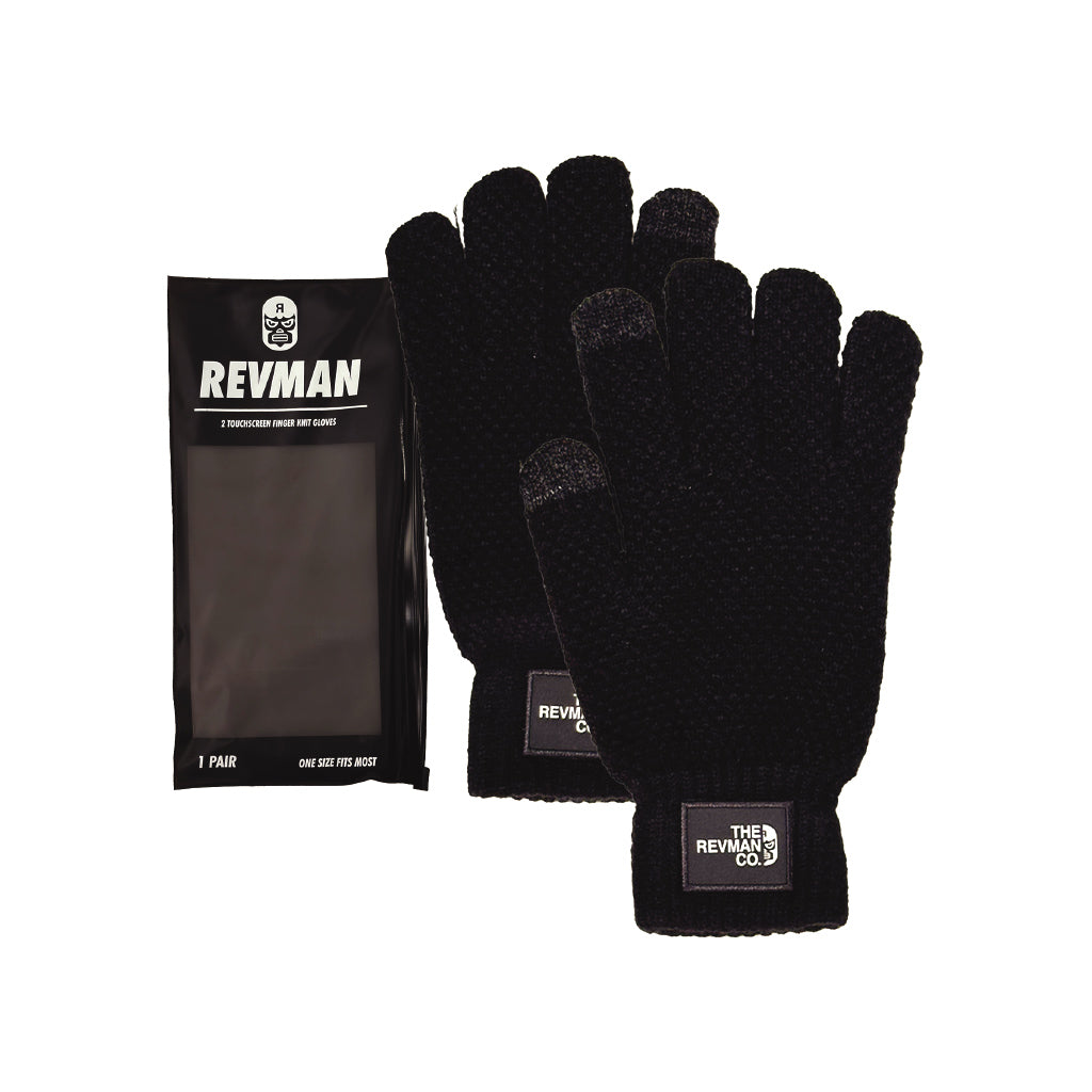 Total Black Knit Gloves