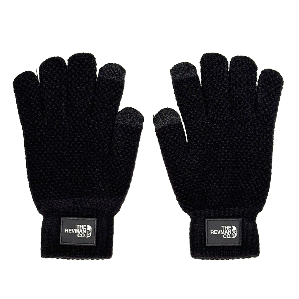Total Black Knit Gloves